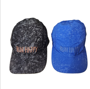 Brooks Black and Blue 'Run Happy' Hats
